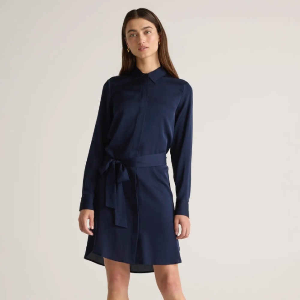Quince washable silk shirtdress XS NWT